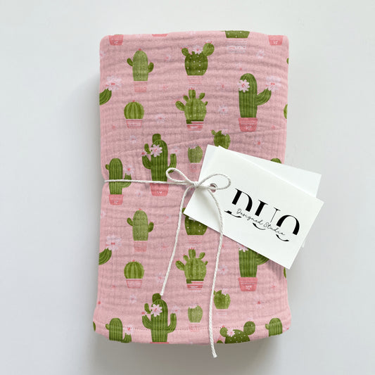 Cactus on Pink Digital Seamless Pattern