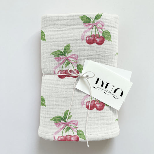 Cherries & Bows Digital Seamless Pattern