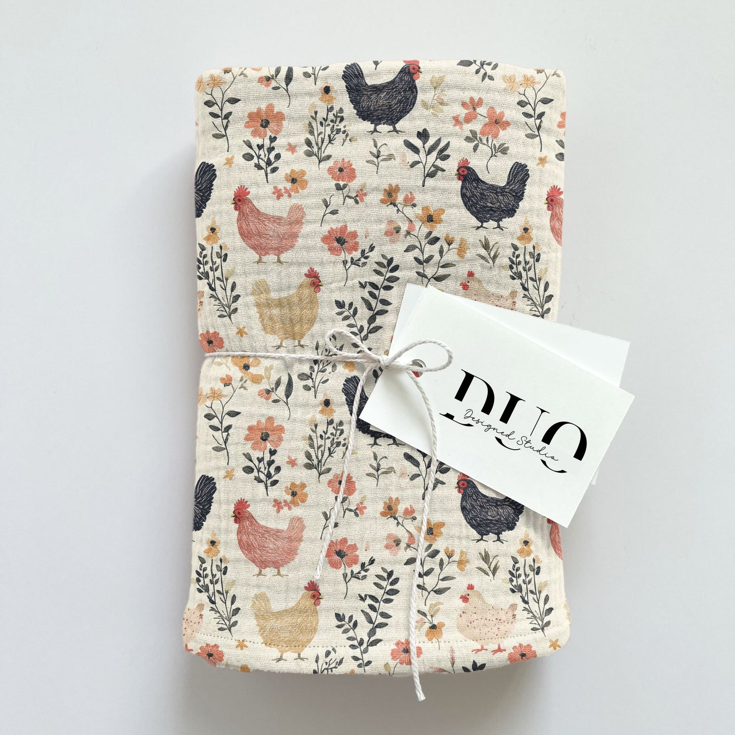 Chicken Meadow Digital Seamless Pattern