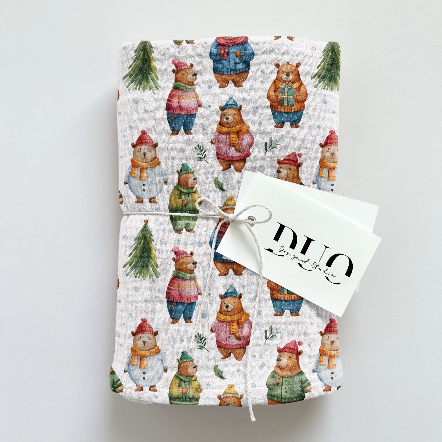 Christmas Bears Digital Seamless Pattern