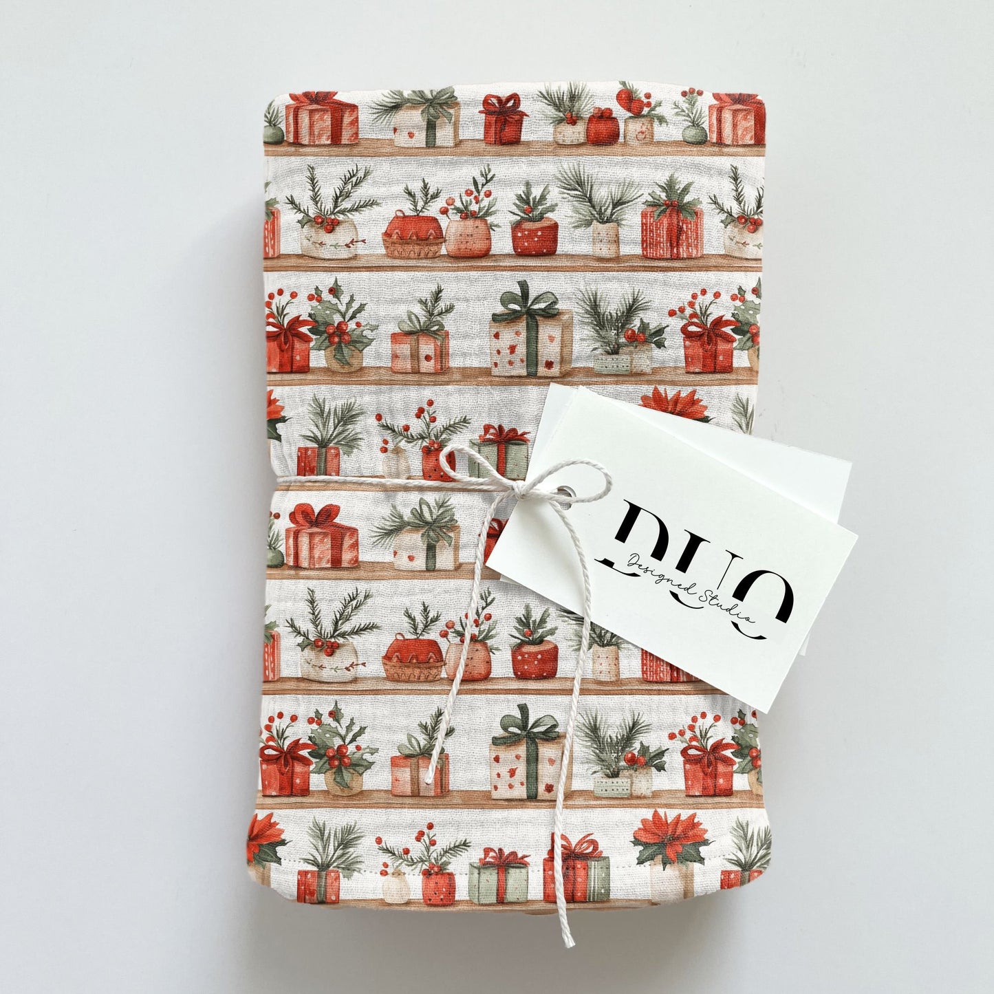 Christmas Bookcase Digital Seamless Pattern