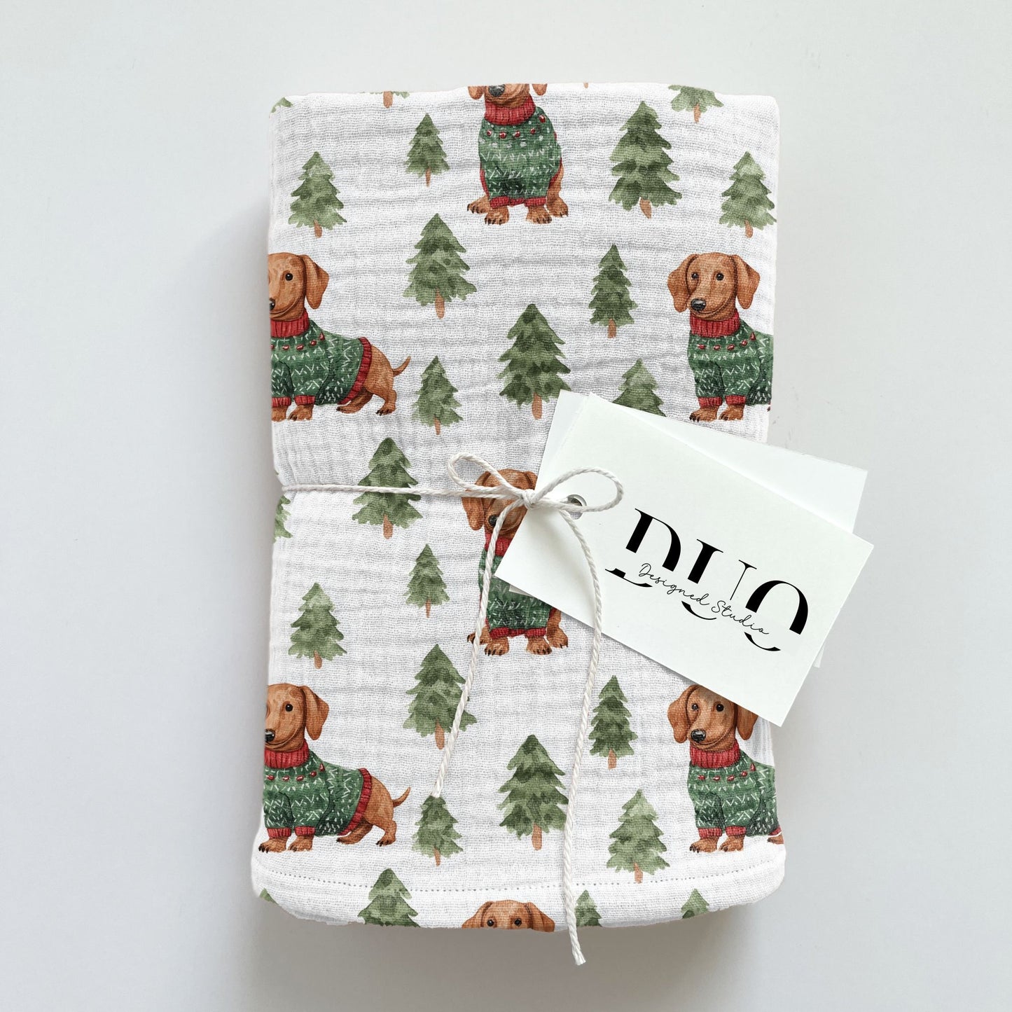 Christmas Dachshund Digital Seamless Pattern