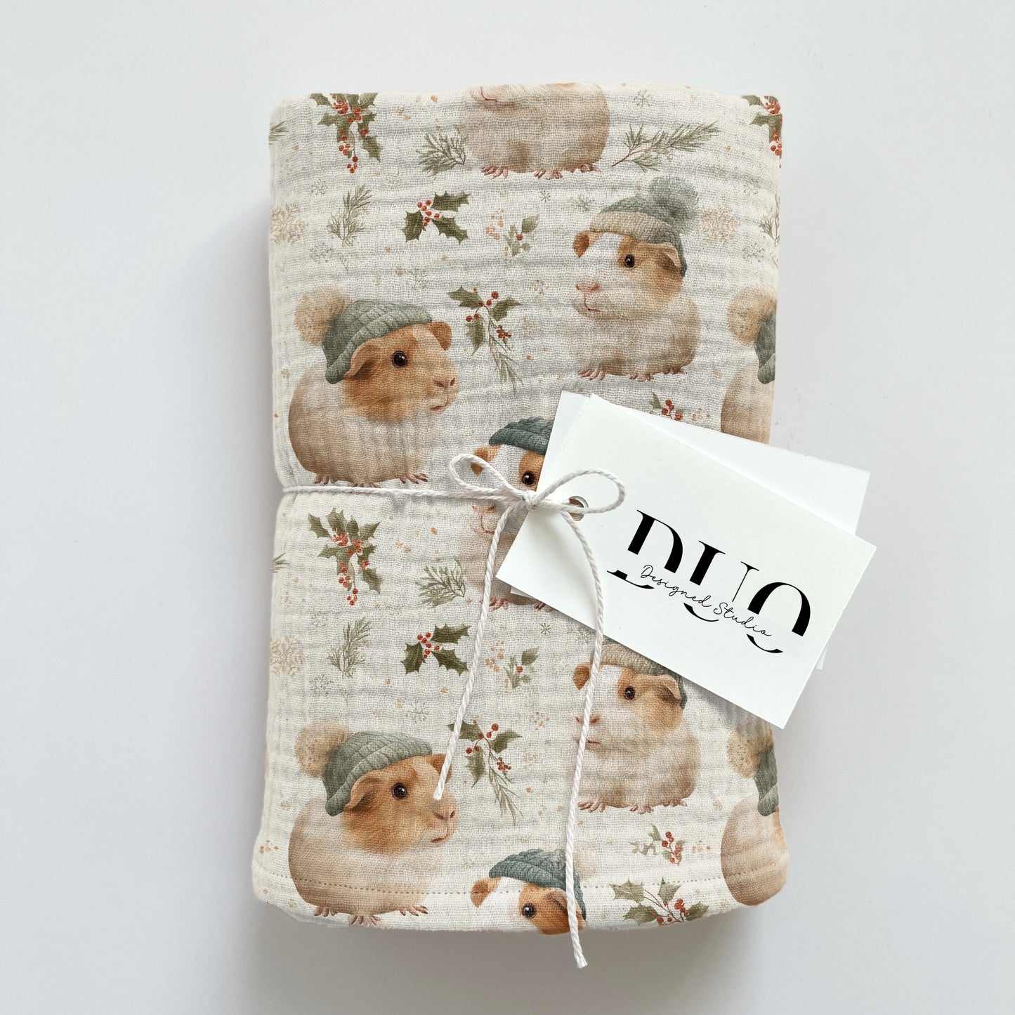 Christmas Guinea Pigs Digital Seamless Pattern