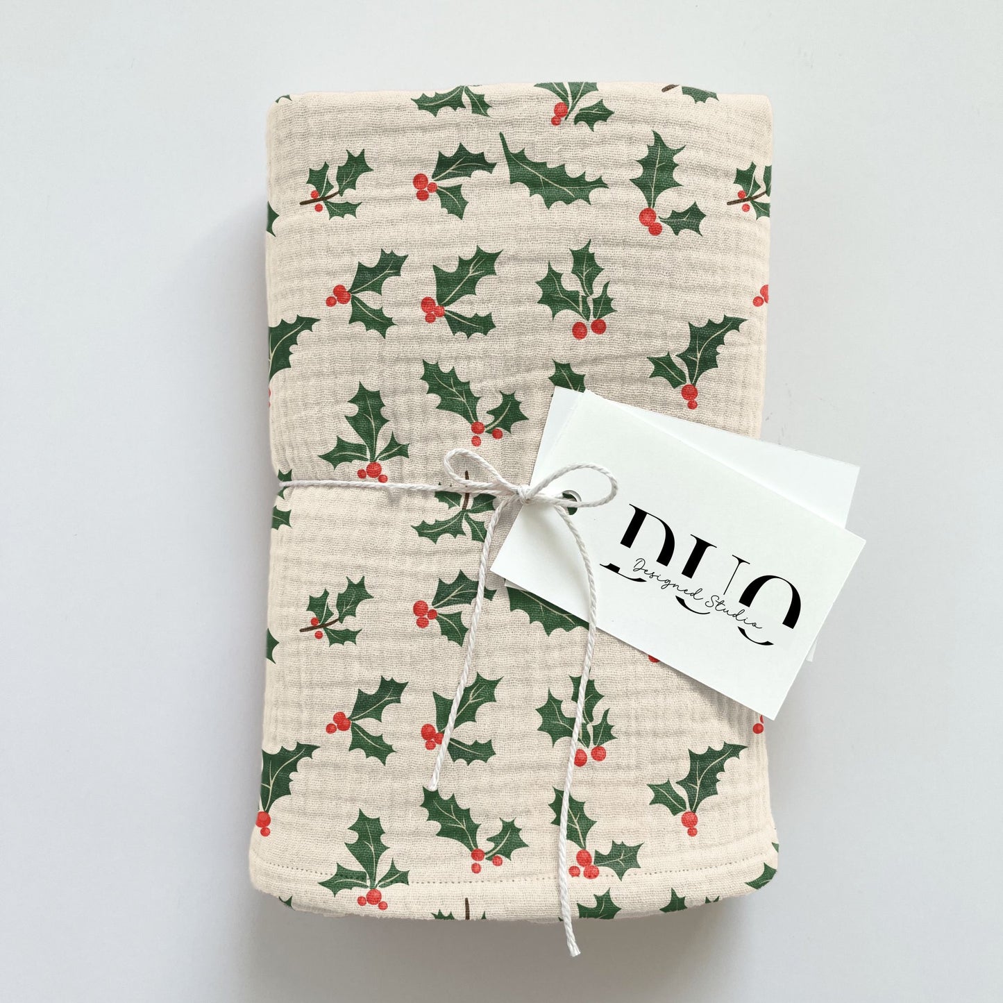 Christmas Holly & Berries Digital Seamless Pattern