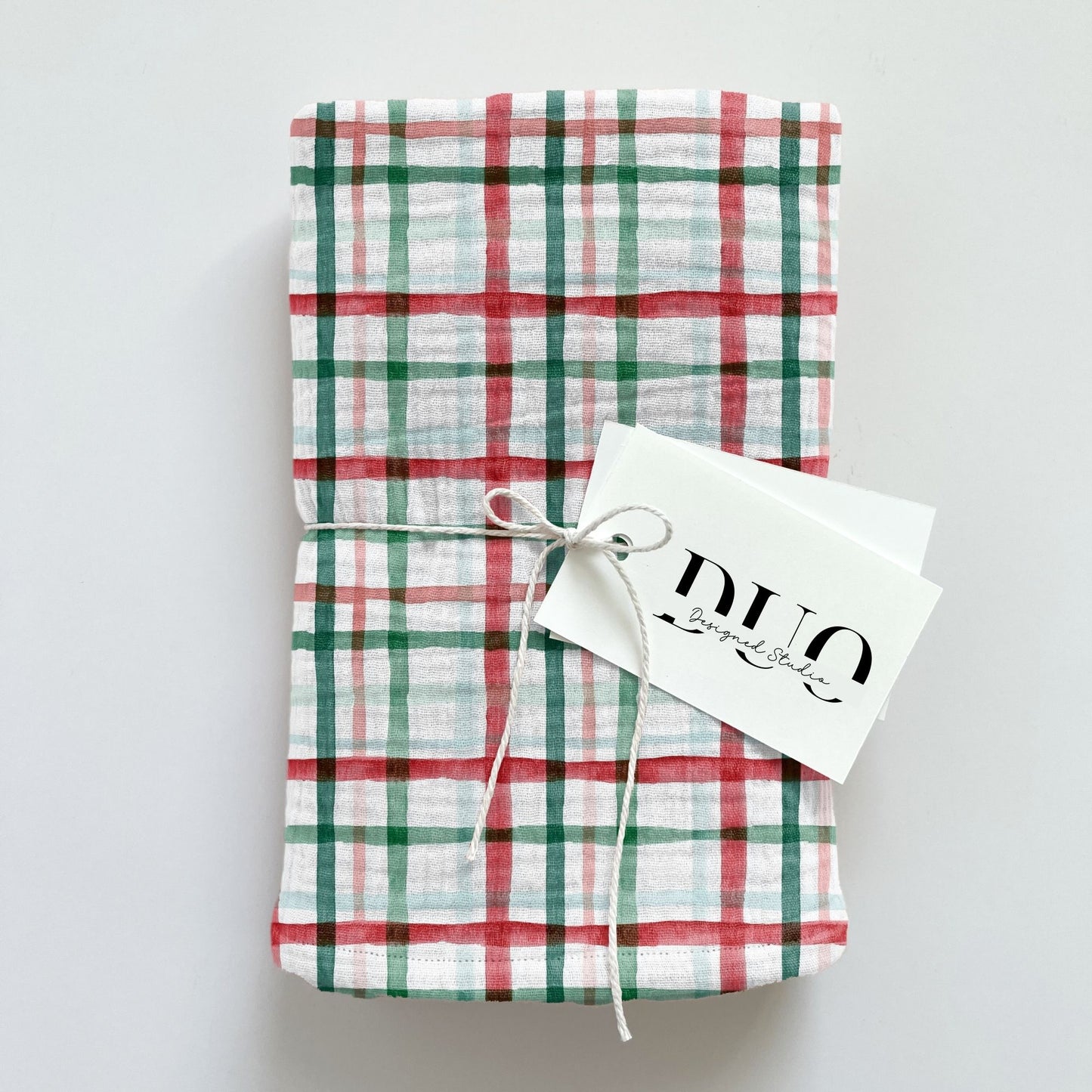 Christmas Painted Gingham Digital Seamless Pattern