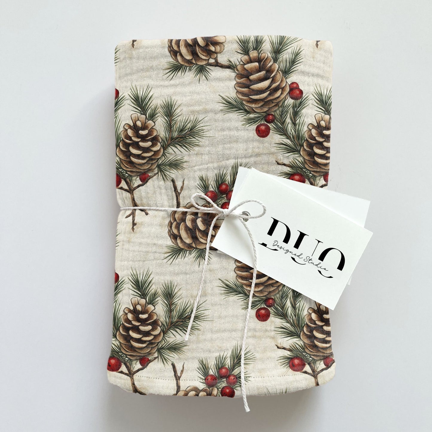 Christmas Pinecones Digital Seamless Pattern