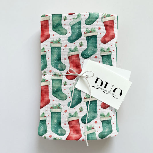 Christmas Stockings Digital Seamless Pattern