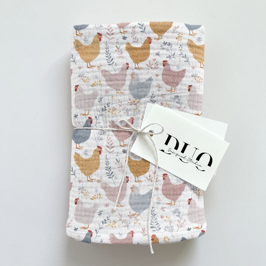 Clucking Chickens Digital Seamless Pattern