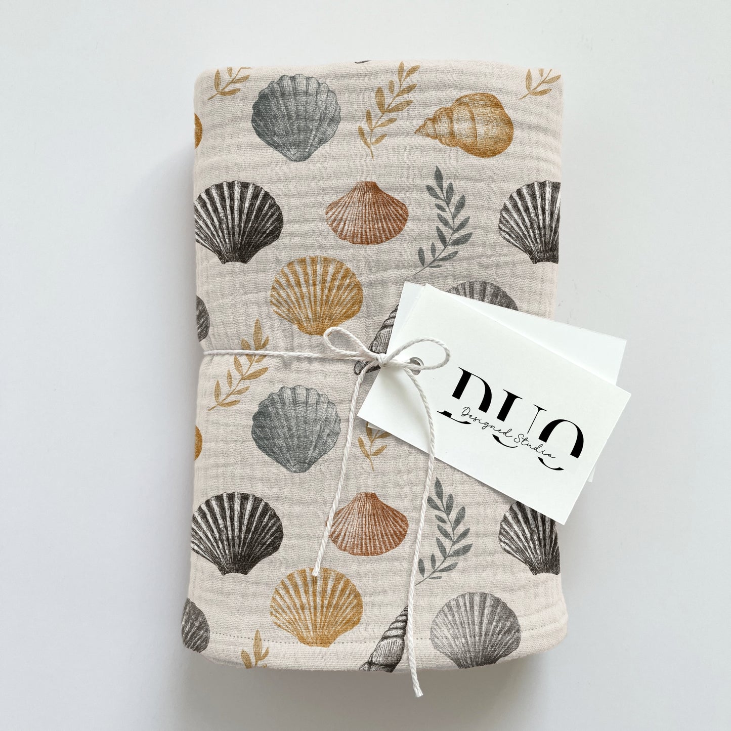 Coastal Sea Shells Digital Seamless Pattern