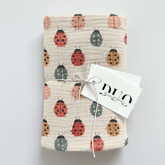 Coloured Ladybugs Digital Seamless Pattern
