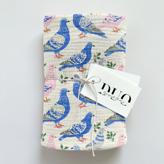 Coloured Pigeons Digital Seamless Pattern