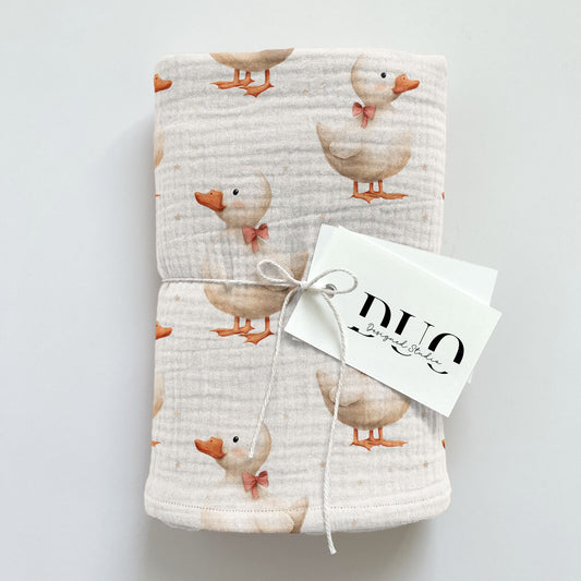 Coquette Bow Ducks Digital Seamless Pattern