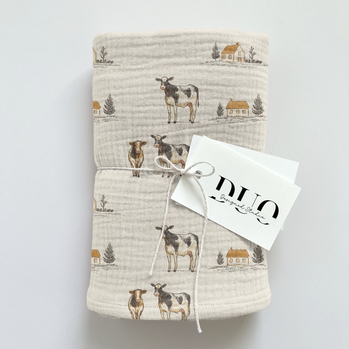 Cows on a Farm Digital Seamless Pattern