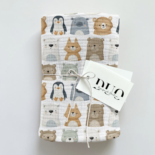 Cute Baby Zoo Animals Digital Seamless Pattern