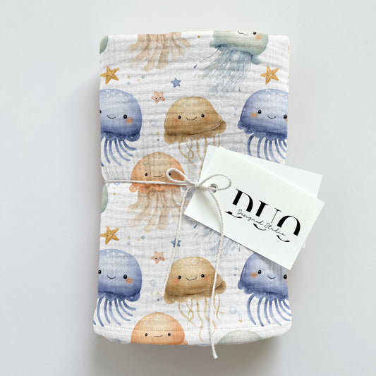 Cute Kawaii Jellyfish Digital Seamless Pattern