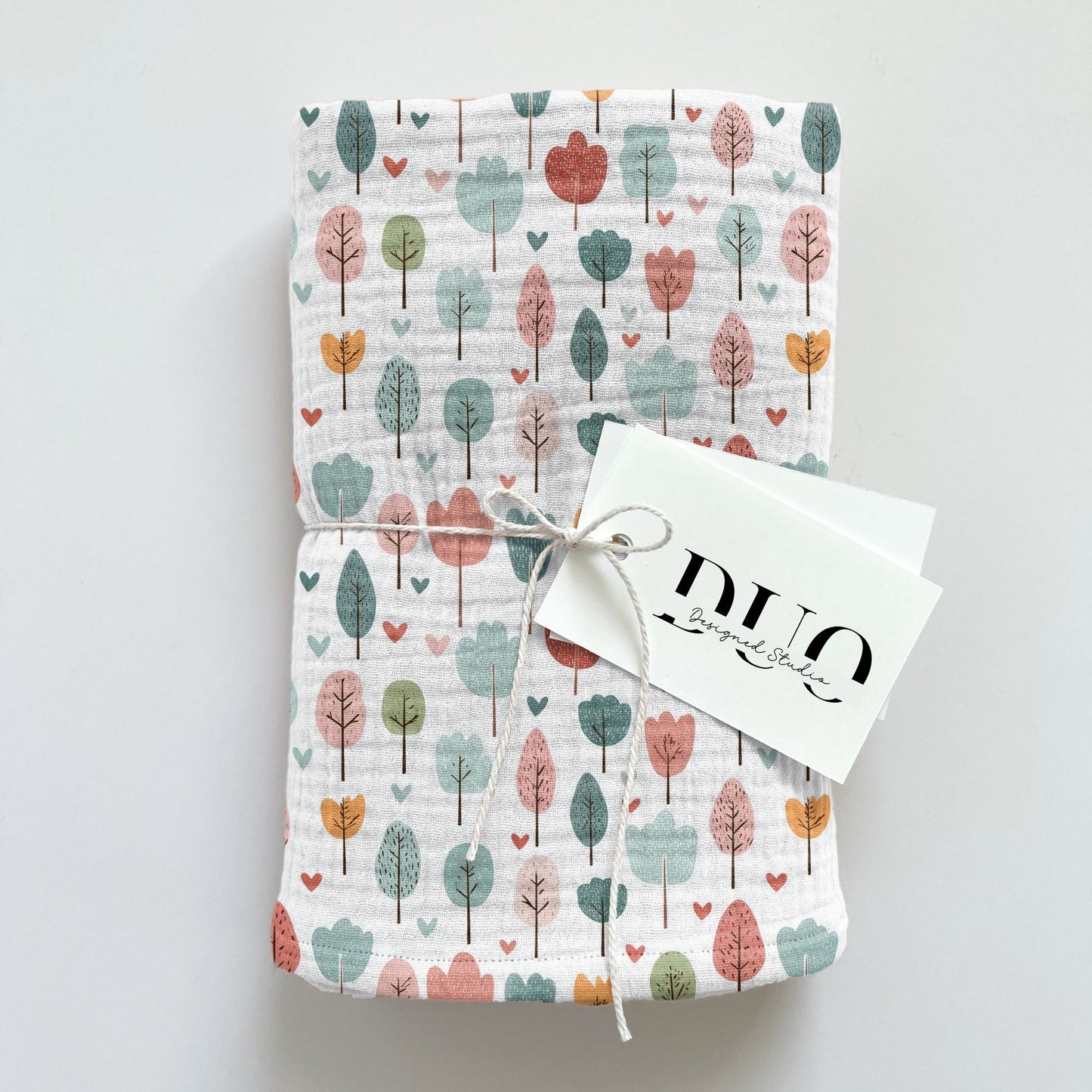 Cute Trees & Hearts Digital Seamless Pattern