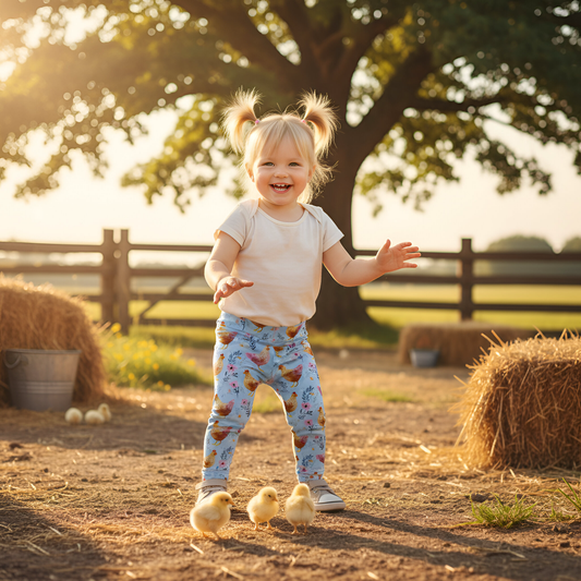 Blue Pastel Floral Hens Digital Seamless Pattern