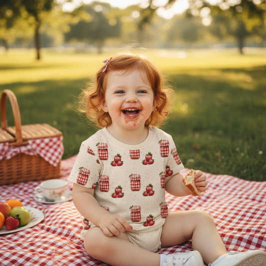 Cottage Style Strawberry Jam Digital Seamless Pattern