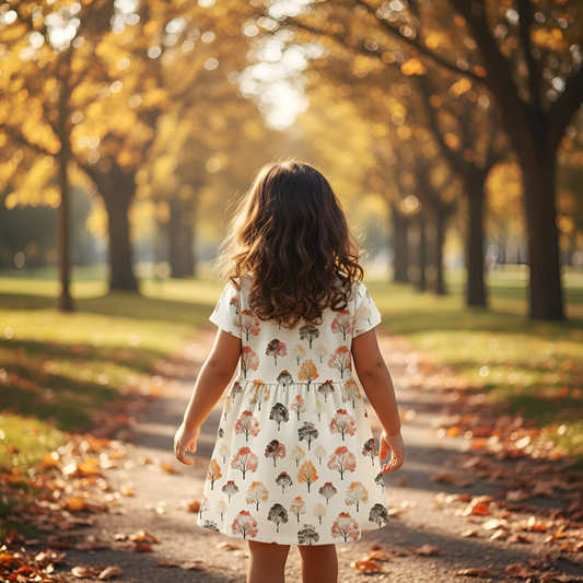 Autumnal Trees Digital Seamless Pattern