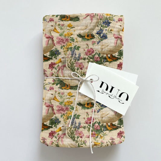 Coquette Bow Ducks Digital Seamless Pattern