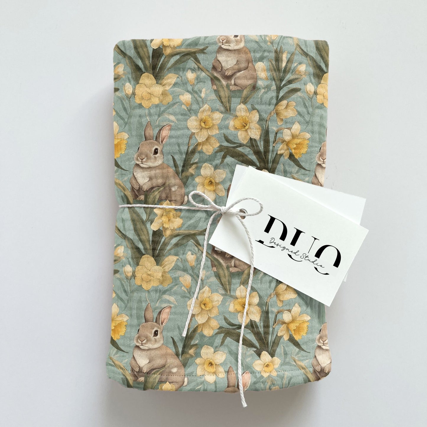 Daffodil Bunnies Digital Seamless Pattern