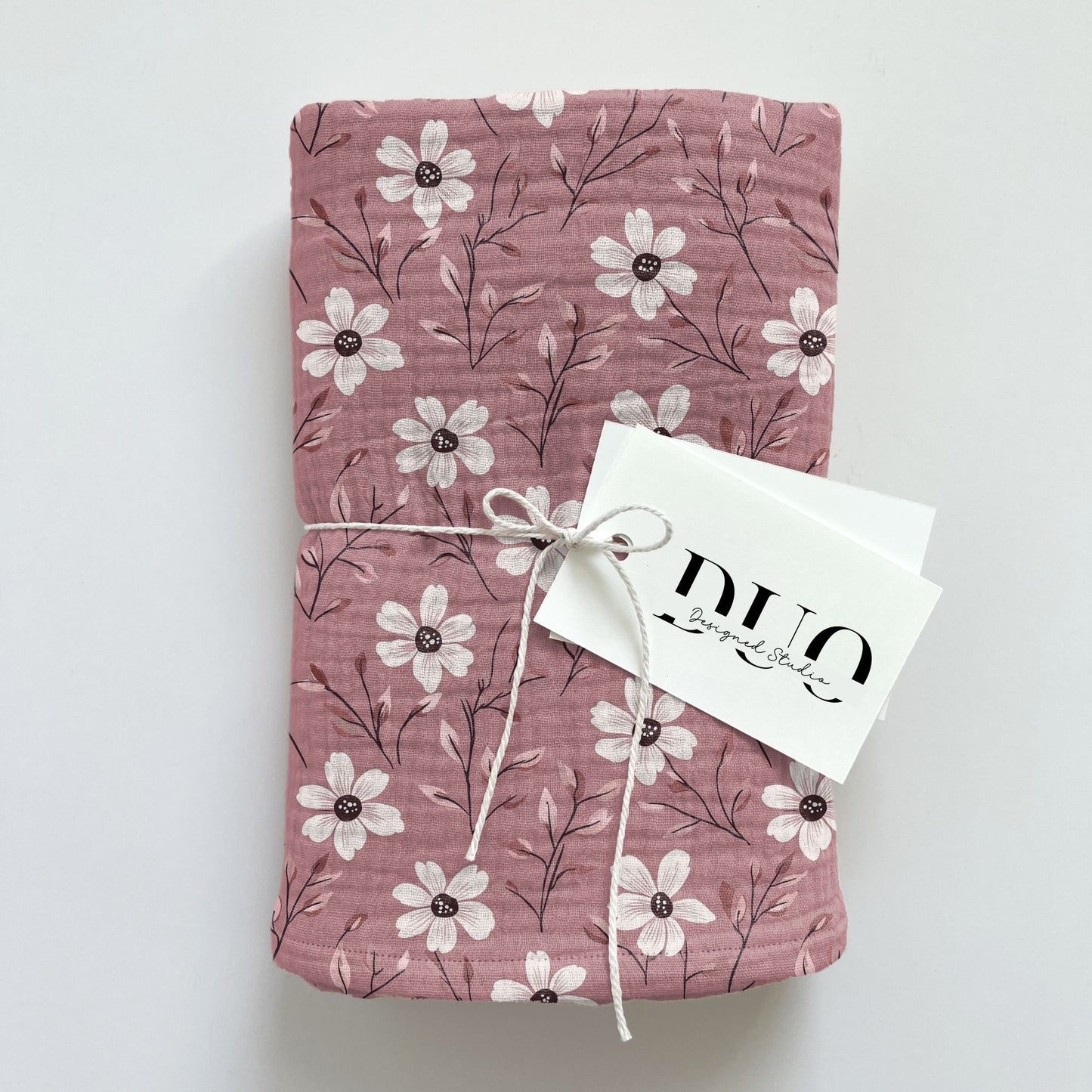 Dark Pink with White Flowers Digital Seamless Pattern