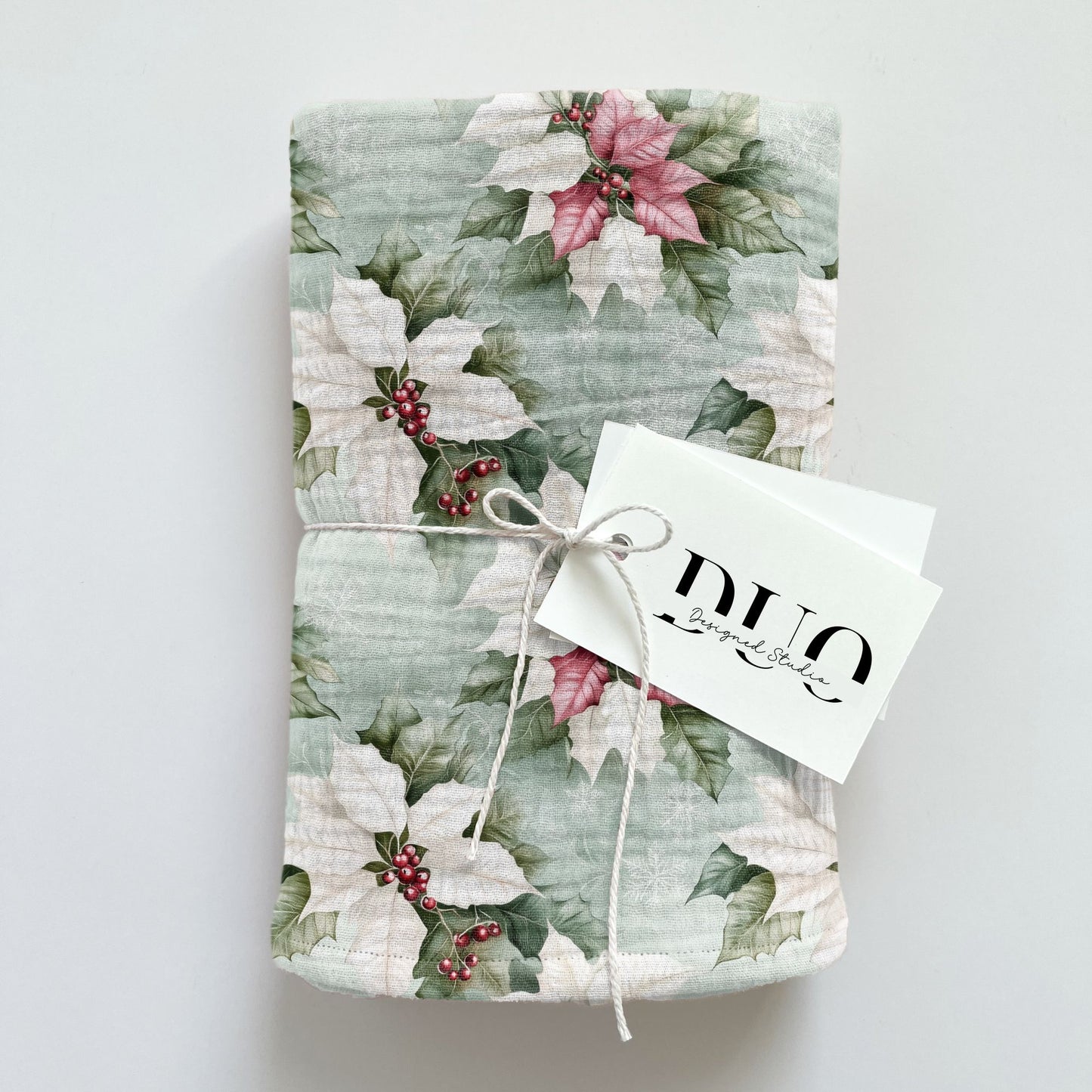 Delicate Christmas Floral Digital Seamless Pattern
