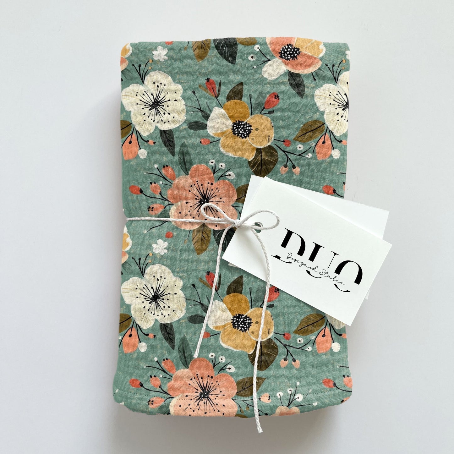 Distressed Sage Floral Digital Seamless Pattern