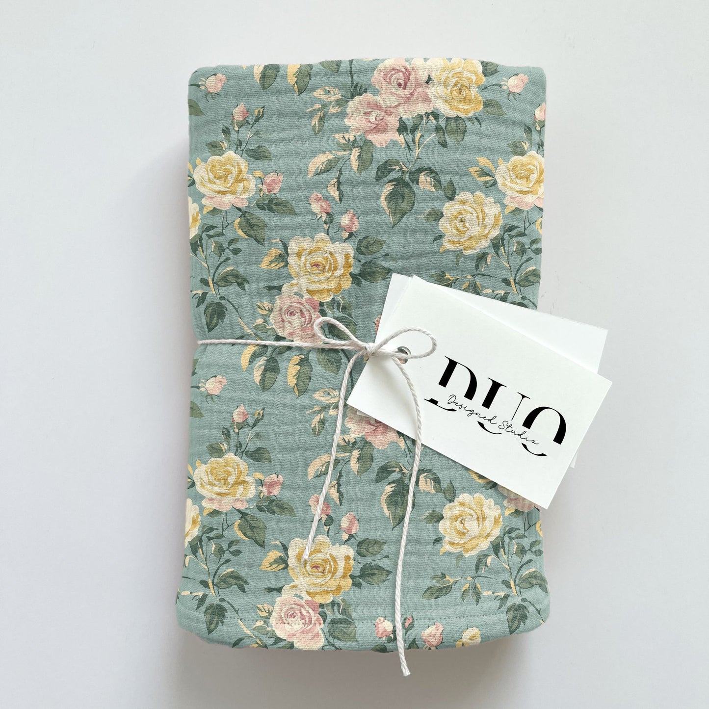 Dusky Teal Roses Digital Seamless Pattern