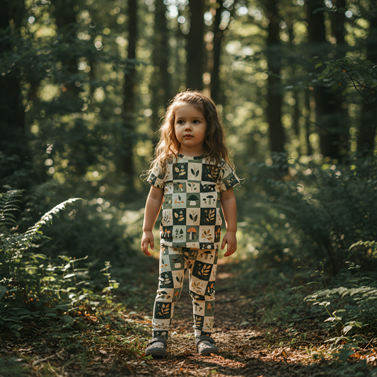 Fall Mushroom Quilt Digital Seamless Pattern