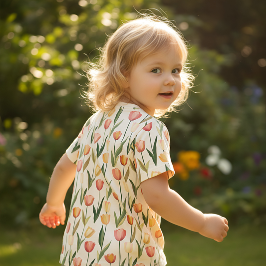 Citrus Tulips Digital Seamless Pattern