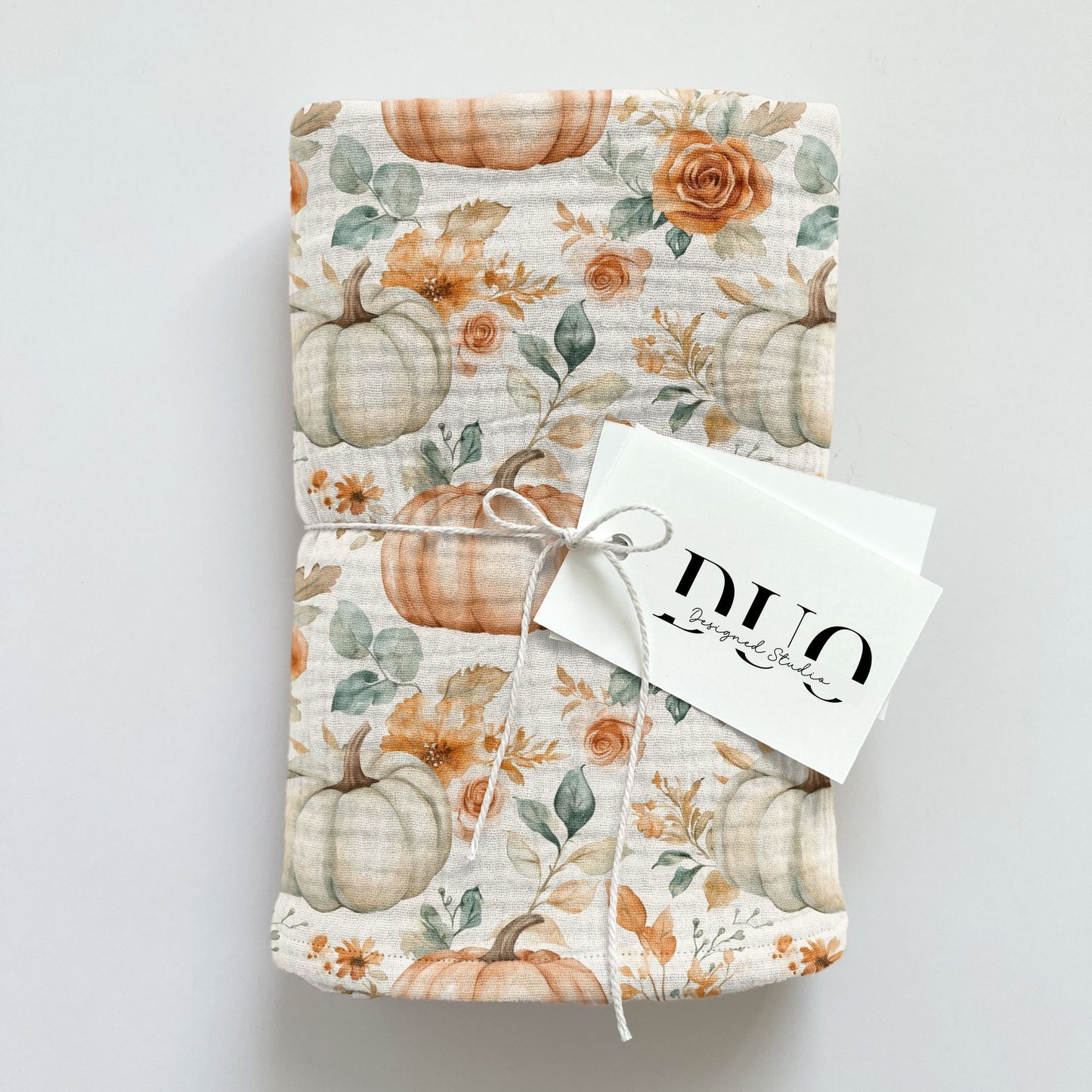 Fall Floral Pumpkin Digital Seamless Pattern