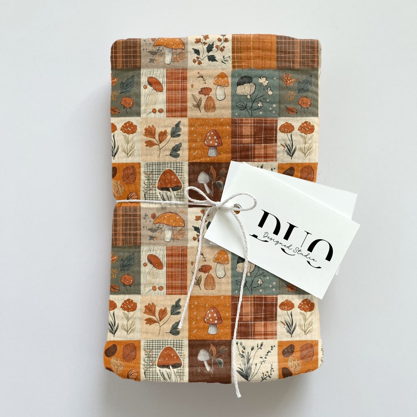 Fall Mushroom Quilt Digital Seamless Pattern