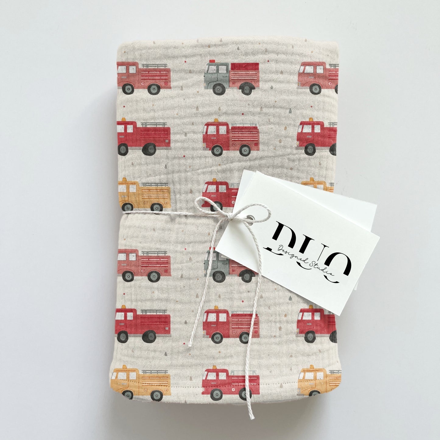 Fire Trucks Digital Seamless Pattern
