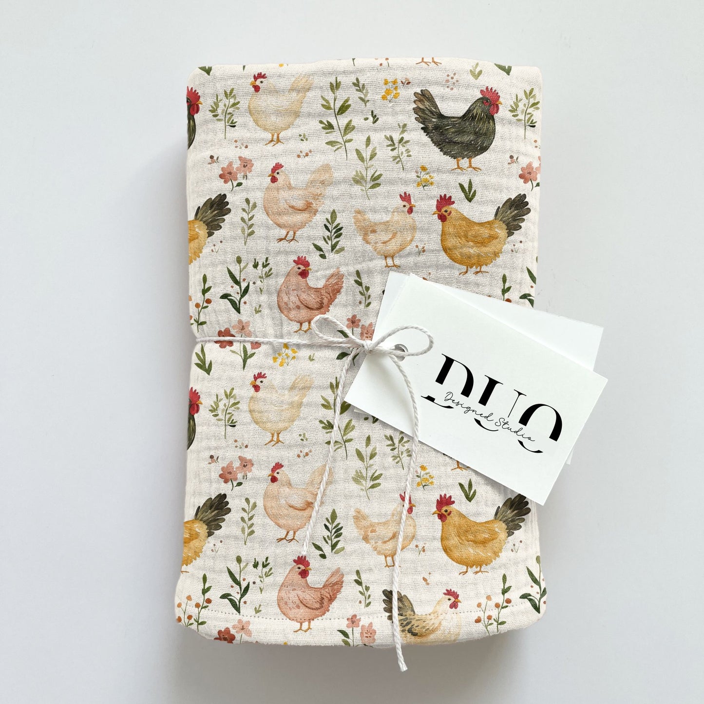 Floral Chickens Digital Seamless Pattern