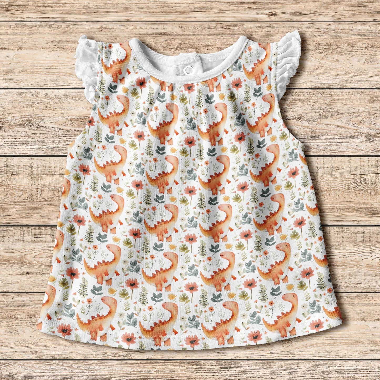 Floral Dinosaur Digital Seamless Pattern