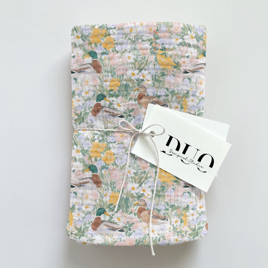 Floral Mallard Duck Digital Seamless Pattern