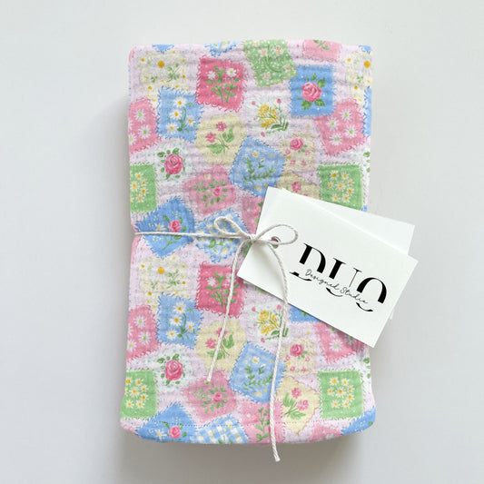 Floral Stamp Patchwork Digital Seamless Pattern