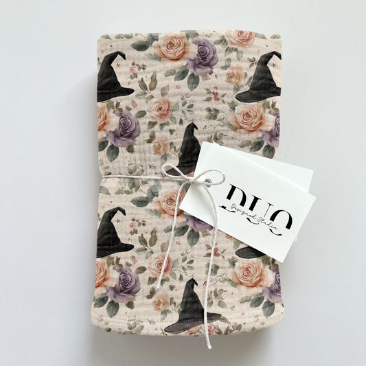 Floral Witch Hat Digital Seamless Pattern