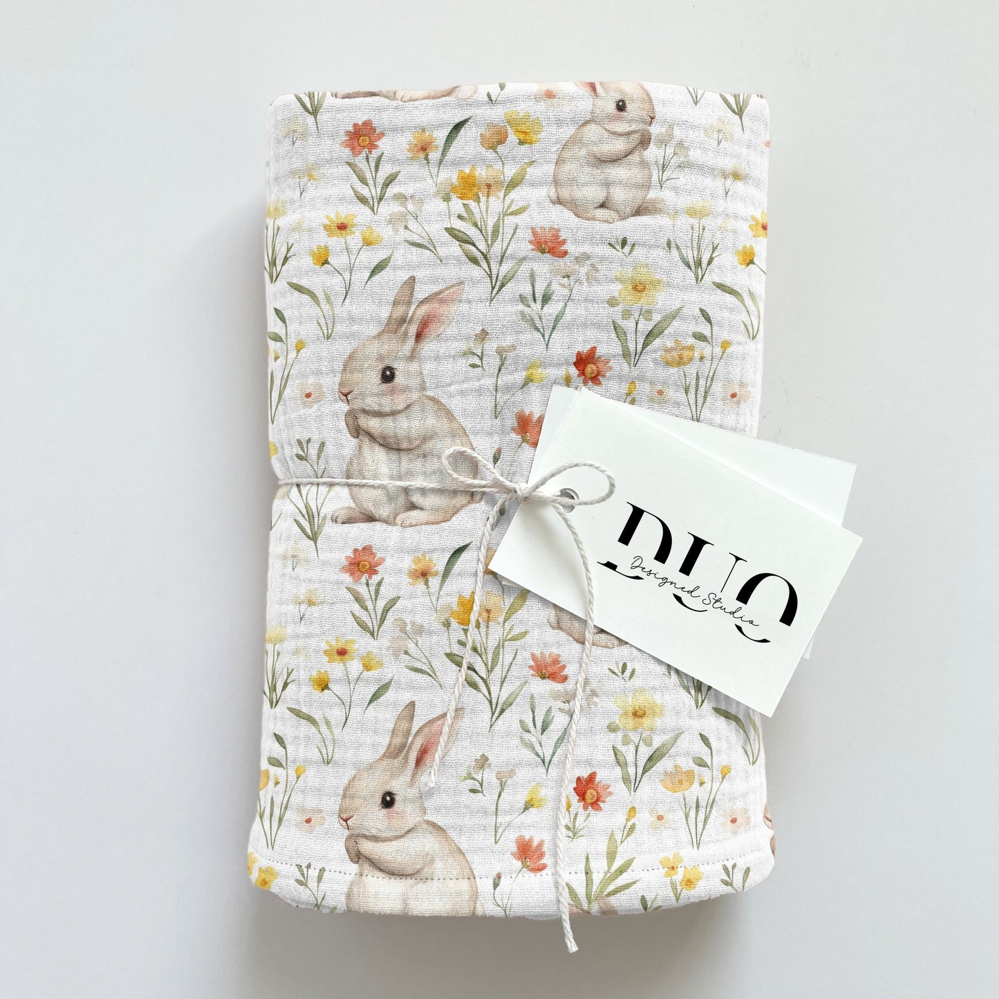 Flowery Bunnies Digital Seamless Pattern