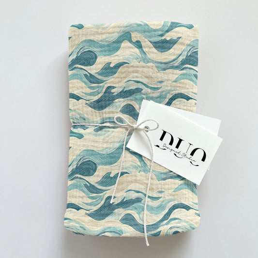 Flowing Waves Digital Seamless Pattern