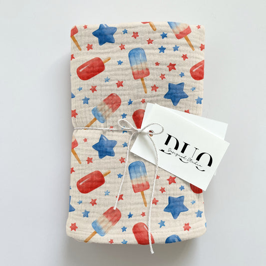 4th July Popsicles Cream Digital Seamless Pattern