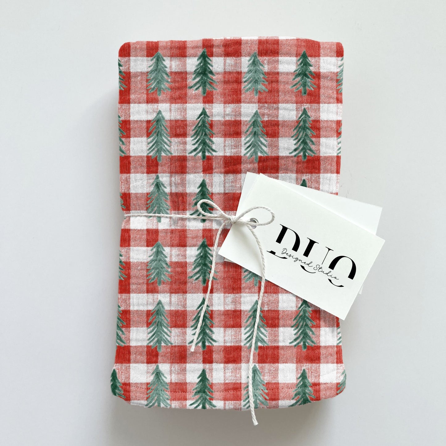 Gingham & Pines Digital Seamless Pattern