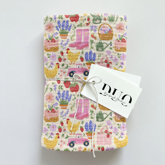 Girl Farm Digital Seamless Pattern