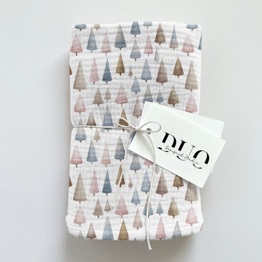 Glitter Christmas Trees Digital Seamless Pattern
