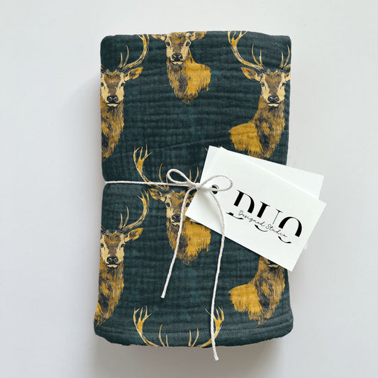Gold Stags Digital Seamless Pattern