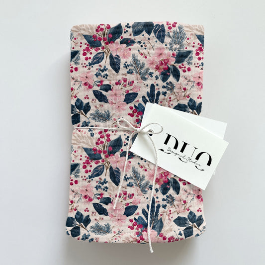 Gouache Christmas Floral Digital Seamless Pattern