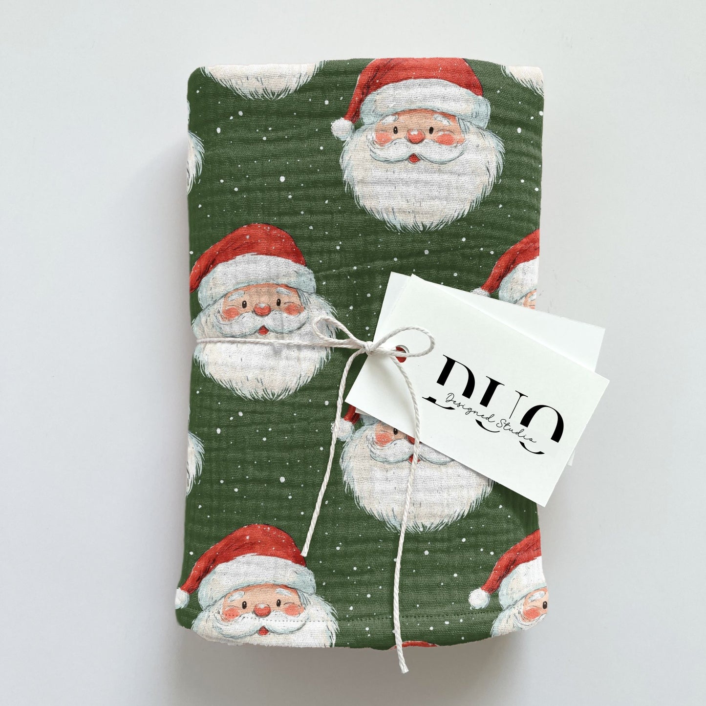 Dark Green Santa Claus Digital Seamless Pattern