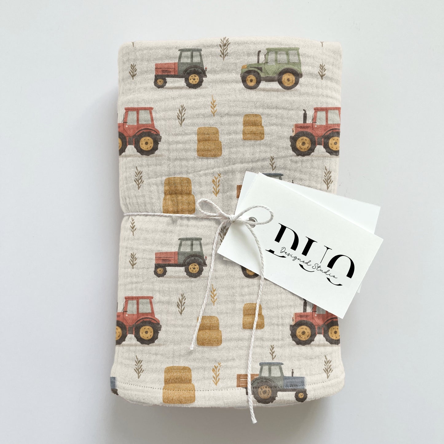 Hay Bales & Tractors Digital Seamless Pattern