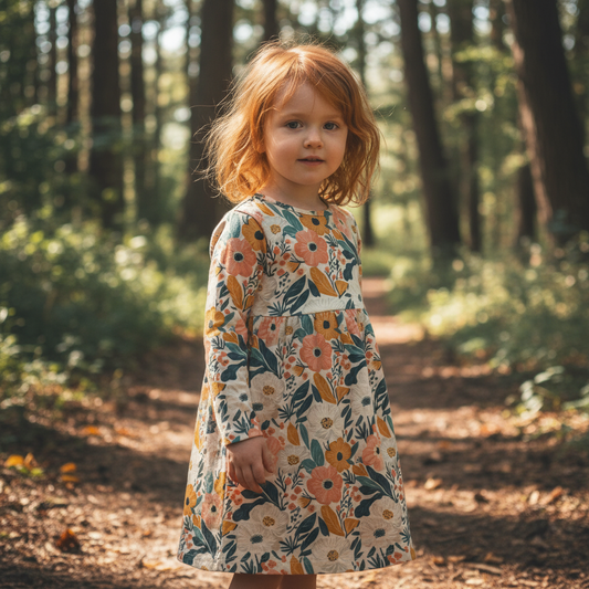 Coral Cream Flowers Digital Seamless Pattern